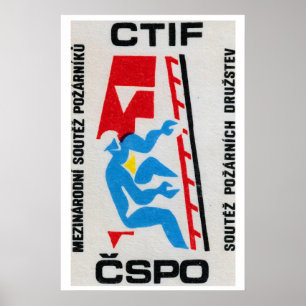 Feuerwehrmann steigt Leiter - Matchbox-Druck Poster
