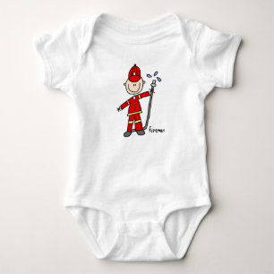 Feuerwehrmann-Strichmännchen Baby Strampler