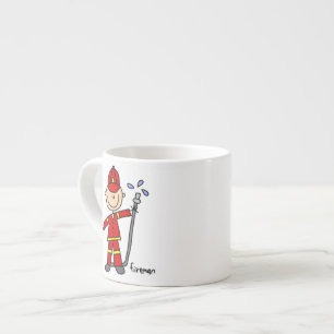 Feuerwehrmann-Strichmännchen Espressotasse
