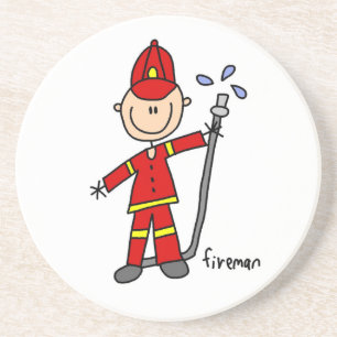 Feuerwehrmann-Strichmännchen Getränkeuntersetzer