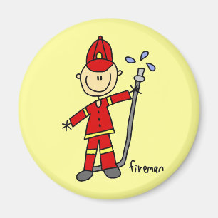 Feuerwehrmann-Strichmännchen Magnet
