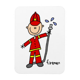 Feuerwehrmann-Strichmännchen Magnet