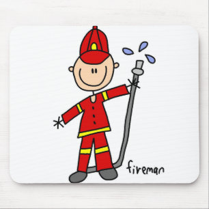 Feuerwehrmann-Strichmännchen-Mauspad Mousepad