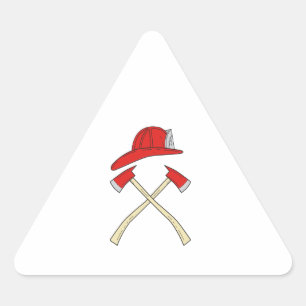 Feuerwehrmann-Sturzhelm gekreuztes Dreieckiger Aufkleber
