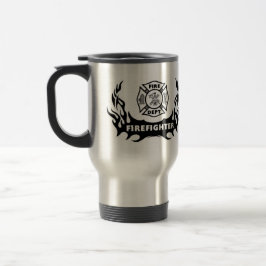 Feuerwehrmann-Tätowierungs-grafische Reise-Tasse Reisebecher