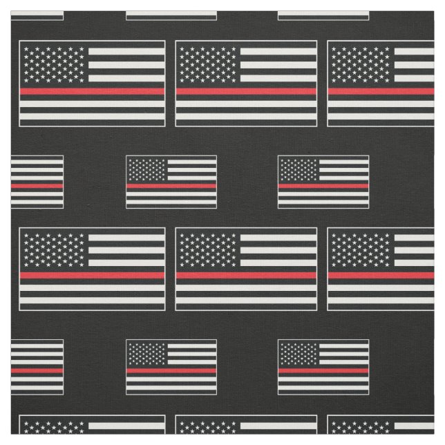 Feuerwehrmann Thin Red Line American Flag Fireman Stoff (Muster)