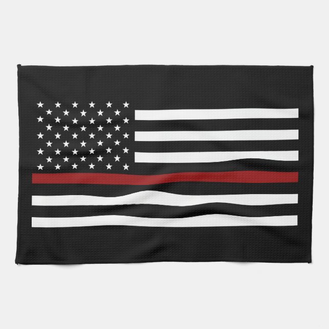 Feuerwehrmann Thin Red Line Küchentuch 16" x 24" (Horizontal)