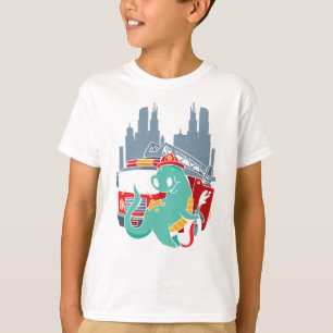 Feuerwehrmann Trex Boys Feuerwehrmann Dinosaurier T-Shirt