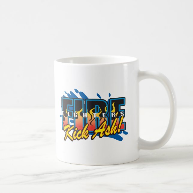 Feuerwehrmann-Tritt-Asche! Kaffeetasse (Rechts)