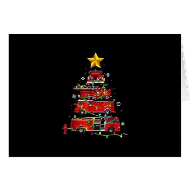 Feuerwehrmann Truck Weihnachtsbaum Männer Frauen (Vorderseite (Horizontal))
