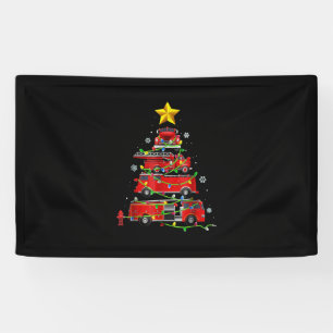 Feuerwehrmann Truck Weihnachtsbaum Männer Frauen Banner