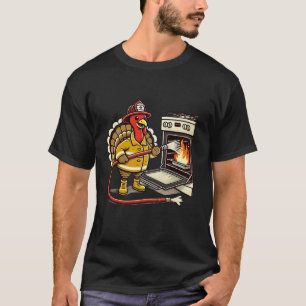 Feuerwehrmann Türkei Funny Erntedank Tierofen T-Shirt
