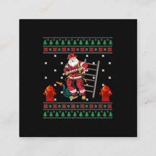 Feuerwehrmann Ugly Weihnachts-Sweater Xmas Boys Gi Quadratische Visitenkarte