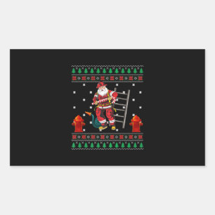 Feuerwehrmann Ugly Weihnachts-Sweater Xmas Boys Gi Rechteckiger Aufkleber