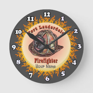 Feuerwehrmann-Uhr aus Fort Lauderdale Runde Wanduhr