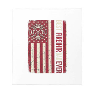 Feuerwehrmann-Vater-Vertikalflagge Vintage Notizblock