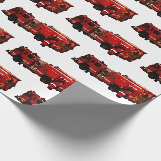 Feuerwehrmann Weihnachten Geschenkpapier (Ecke)