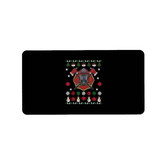 Feuerwehrmann Weihnachten Niedliche Lover Geschenk Adressaufkleber (Vorne)