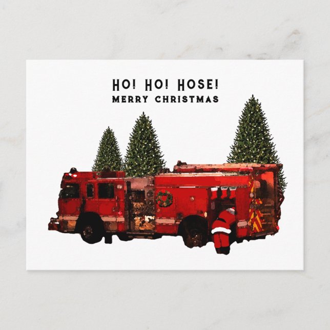 Feuerwehrmann Weihnachten Postkarte (Vorderseite)