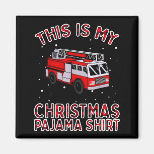 Feuerwehrmann Weihnachts-Pyjama - Feuerwehr lustig Magnet
