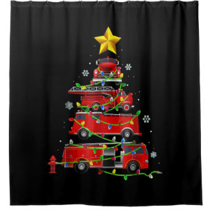 Feuerwehrmann Weihnachtsbaum Männer Frauen Duschvorhang