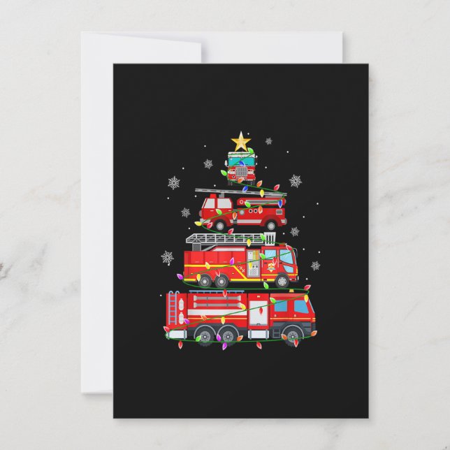Feuerwehrmann Weihnachtsbaum Weihnachtsbaum Weihna Einladung (Vorderseite)