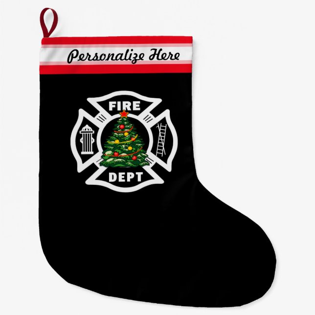 Feuerwehrmann-Weihnachtsfeuer-Abteilung Großer Weihnachtsstrumpf (Vorderseite)