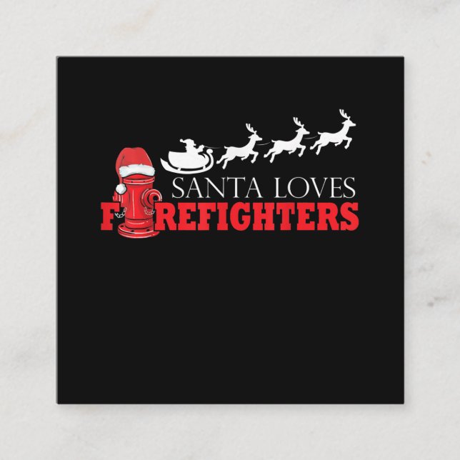 Feuerwehrmann Weihnachtsgeschenke Weihnachtsmann F Quadratische Visitenkarte (Vorderseite)