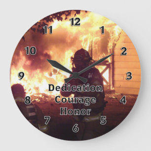 Feuerwehrmann-Widmungs-Mut-Ehre Große Wanduhr
