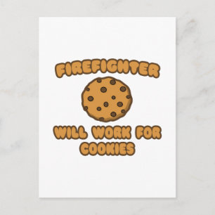 Feuerwehrmann Wird für Cookies funktionieren Postkarte