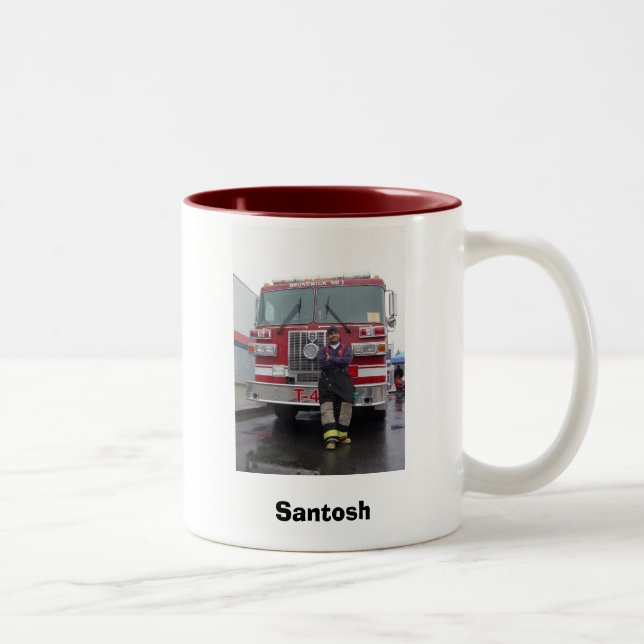 Feuerwehrmann Zweifarbige Tasse (Rechts)