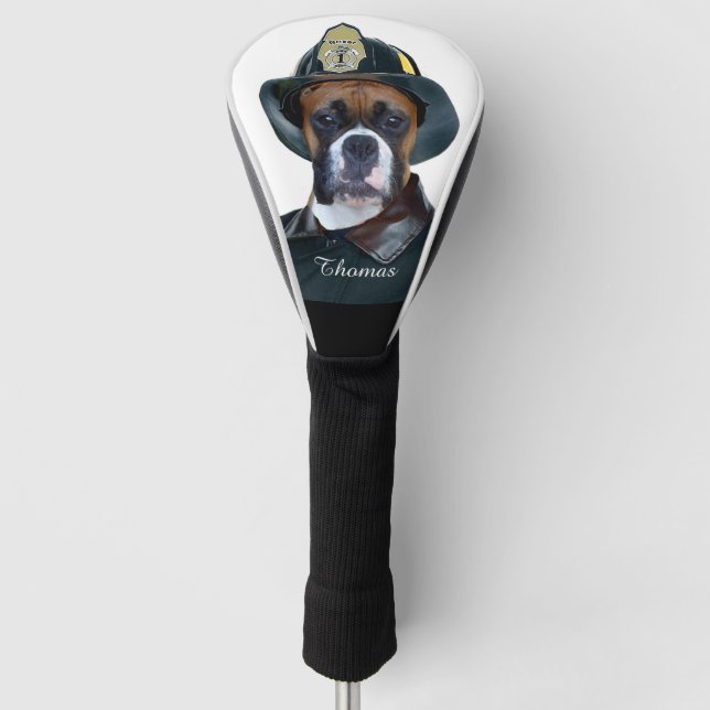 Feuerwehrmannboxerhund Golf Headcover (Vorderseite)