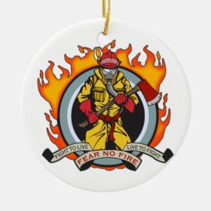 Feuerwehrmänner befürchten kein Feuer Keramik Ornament