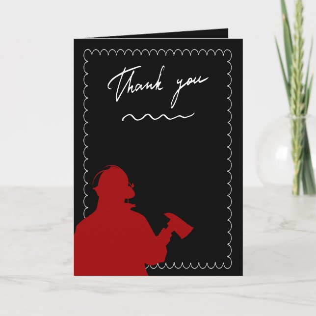 Feuerwehrmänner Danke-Karte Dankeskarte (Vorderseite)