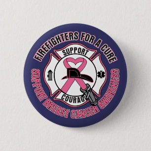 Feuerwehrmänner für einen Heilungs-Brustkrebs Button