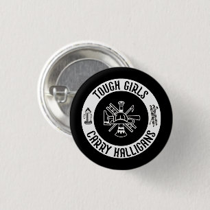 Feuerwehrmännerinnen Mädchen tragen Halligans Button