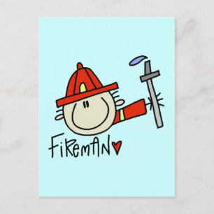 Feuerwehrmannmaennlich Postkarte