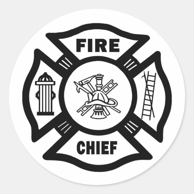 Feuerwehrmeister Runder Aufkleber (Vorderseite)
