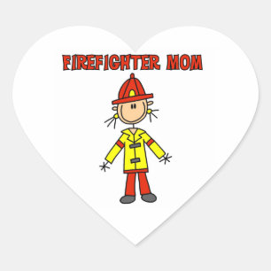 Feuerwehrmutter T-Shirts und Geschenke Herz-Aufkleber
