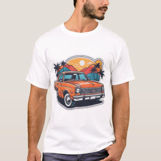 Feuerwehrorange Auto T-Shirt