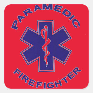 Feuerwehrparamedizin Quadratischer Aufkleber