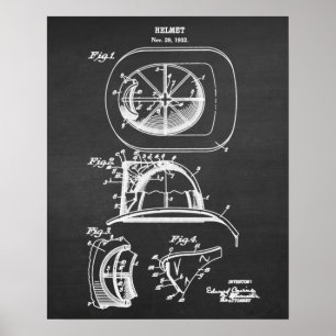 Feuerwehrpatentausdruck Nr. 2 Feuerwehrhelm Poster