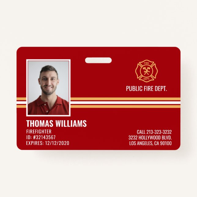 Feuerwehrpersonal-ID der Feuerwehr Ausweis (Vorderseite)