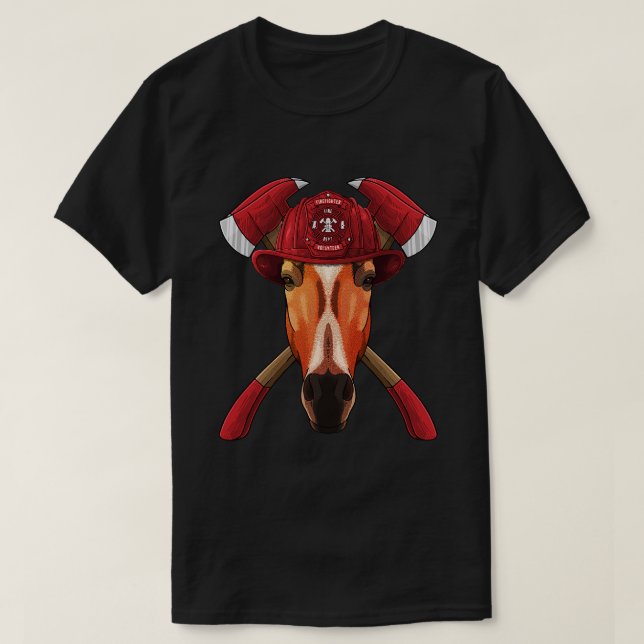 Feuerwehrpferd Feuerwehrmänner Kinder Feuerwehrret T-Shirt (Design vorne)