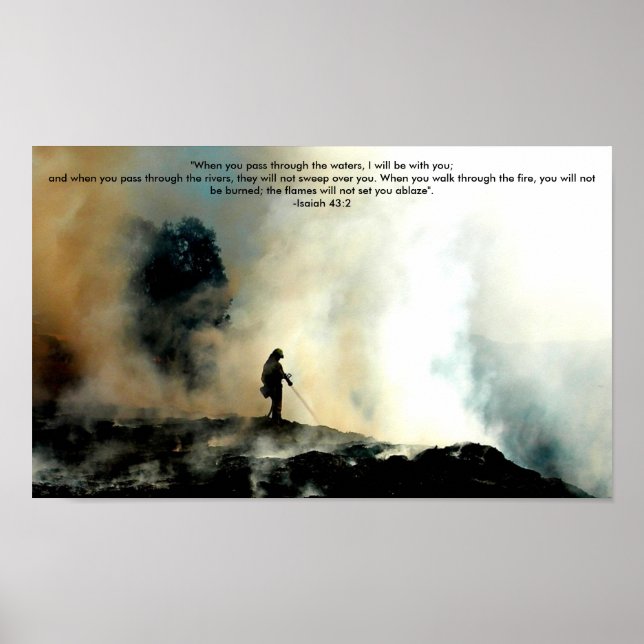Feuerwehrposter - Isaiah 43:2 Poster (Vorne)