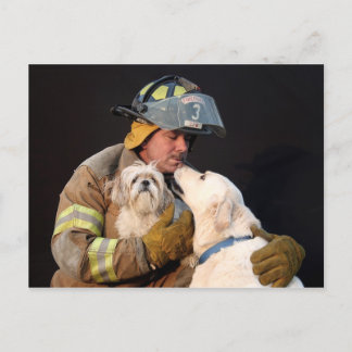 Feuerwehrrettung Postkarte