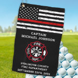 Feuerwehrruhestand Maltese Cross Thing Red Line Golfhandtuch<br><div class="desc">Thin Red Line Maltese Cross Firefighter Retirement Golf Handtuch - USA Fahne Design in Police Flag Farben, Not Design . Dieses personalisierte Ruhestandskampfflugzeug ist ideal, um Ihren pensionierten Feuerwehrmann, Feuerwehrleute, Ruhestandsgeschenke, Feuerwehrmann-Ruhestand-Party zu feiern. Personalisieren Sie diese maltesischen Kreuzpensionierung dünnen roten Linie Golf Handtücher mit Namen der Feuerwehr, Feuerwehr, Pensionstag, und...</div>