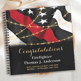 Feuerwehrruhestand Thin Red Line Flaggengast Notizbuch