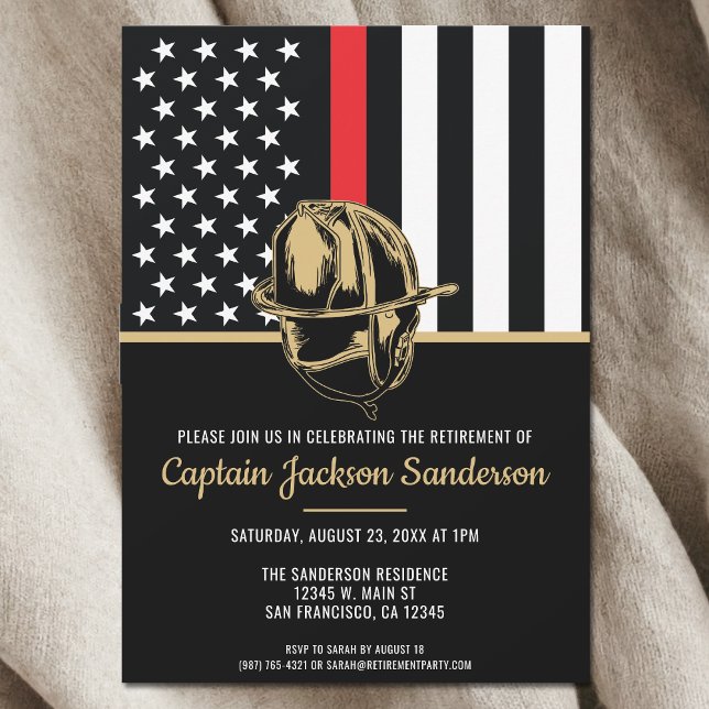 Feuerwehrruhestandsabteilung Feuerwehrmann Einladung (Firefighter Retirement Fire Department Fireman Invitation)