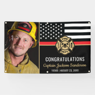 Feuerwehrruhestandsflagge Rote Linie Fireman Foto Banner